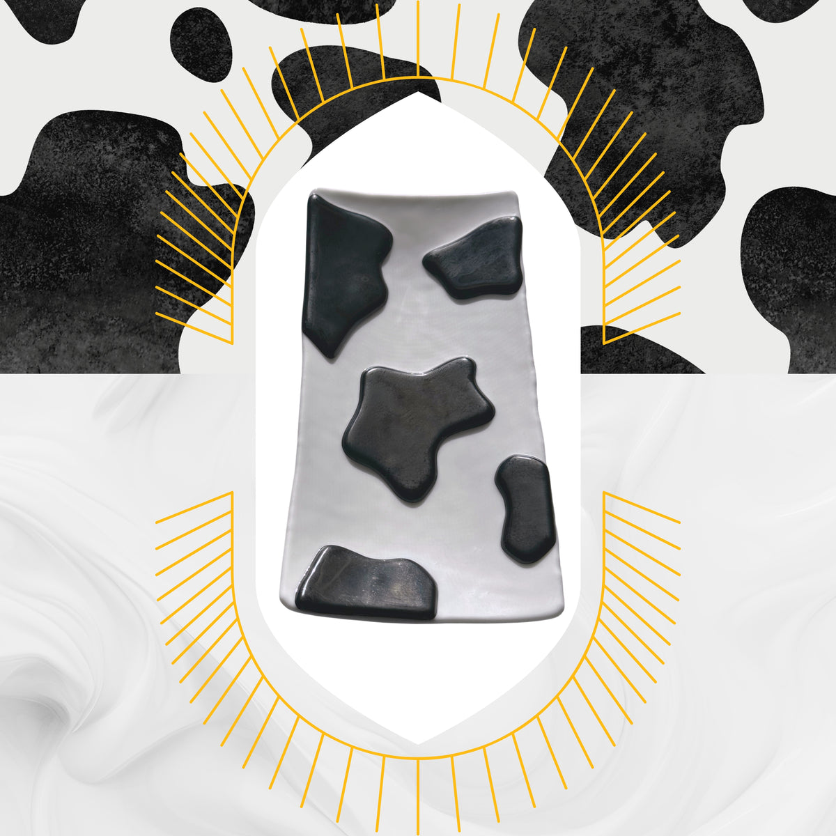 Rectangular Cow Black & White Long Rectangle Cow Dish – INNER RAEDIANCE LLC